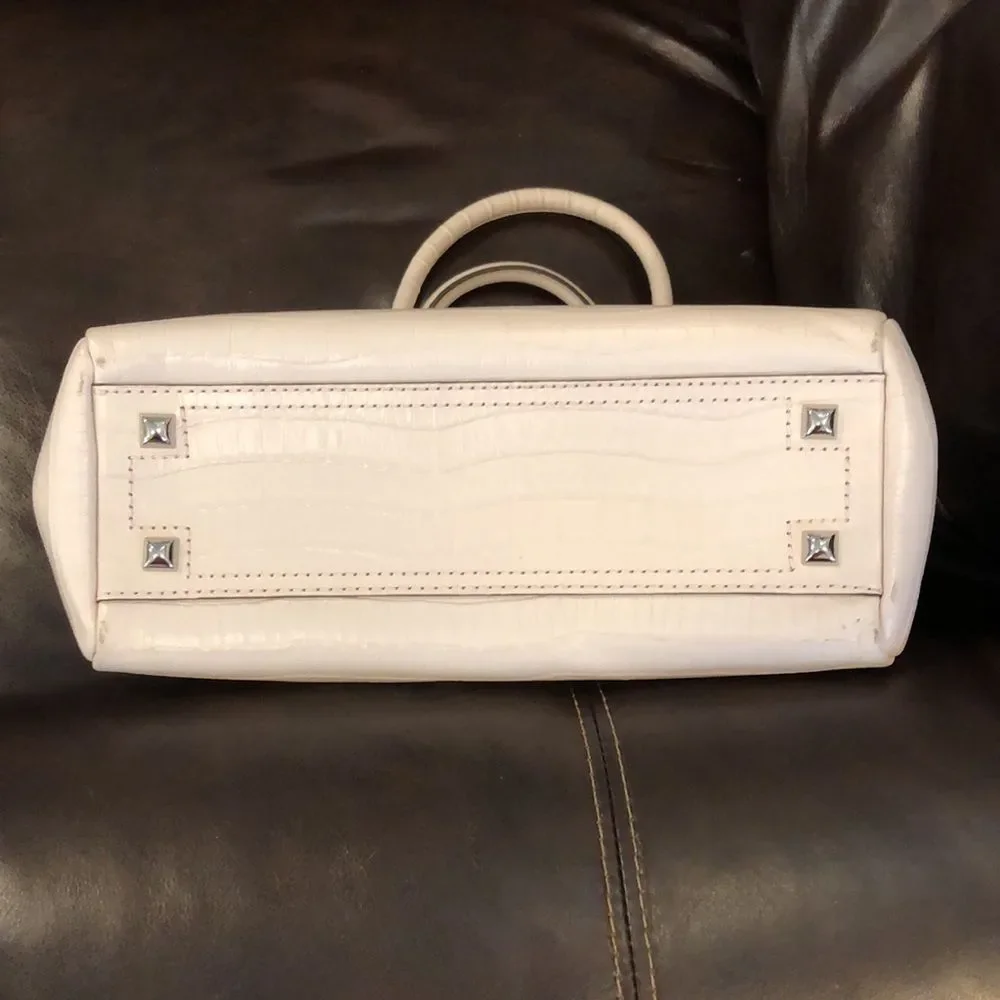 HENRI BENDEL CARLYLE Blush Croc Embossed Top Handle Satchel w/ Strap MINT
